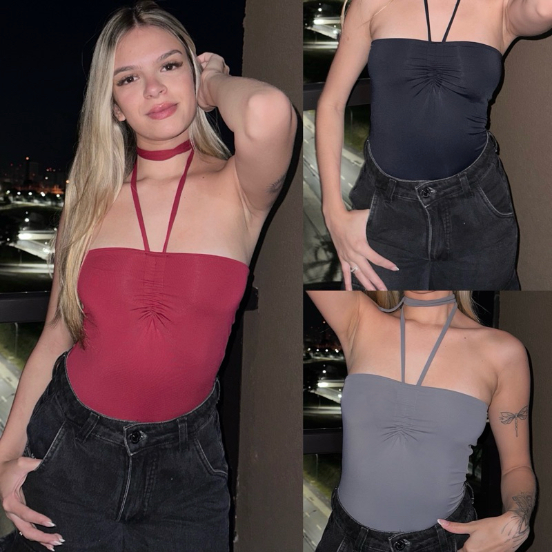 Body Maia tiktok POLIAMIDA PREMIUM| Body Justo Moda Gringa Minimalista Casual e Festa em Oferta na Shopee