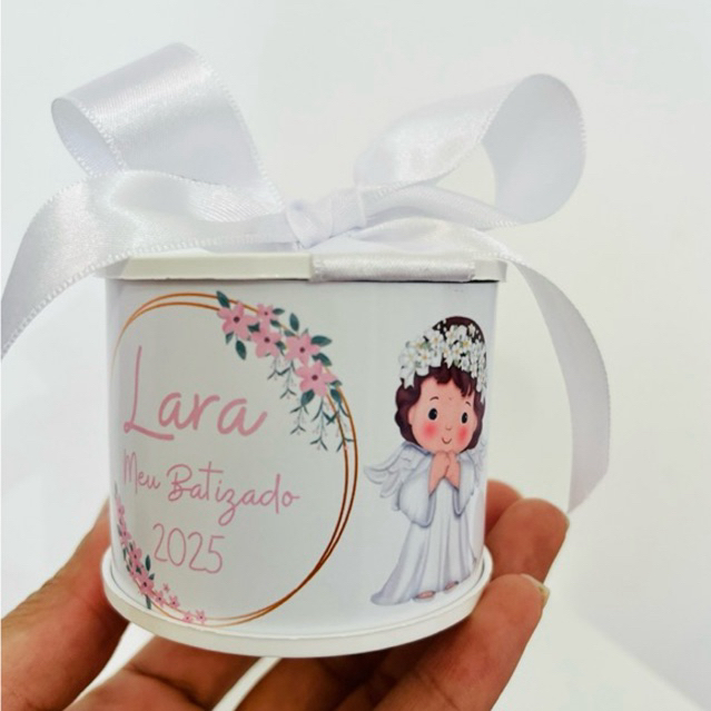 Tubolatas 5x6 batizado menina / Lembrancinha / Festa Infantil / Tubolata Personalizada / Maternidade / Nascimento