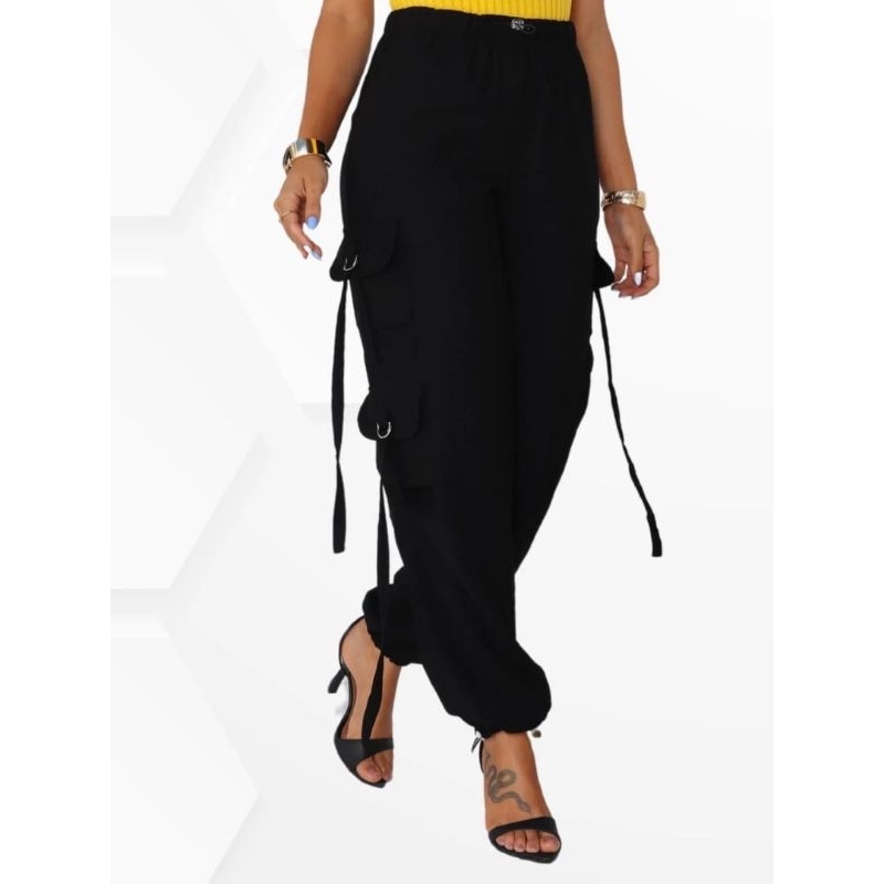 Calça Cargo Parachute Tecido Sensorial Marcante e Leve Tecido Nobre