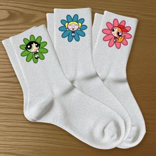 Kit 3 Meias Femininas Garotas Super Poderosas Estampadas Algodão Confortáveis em Oferta na Shopee