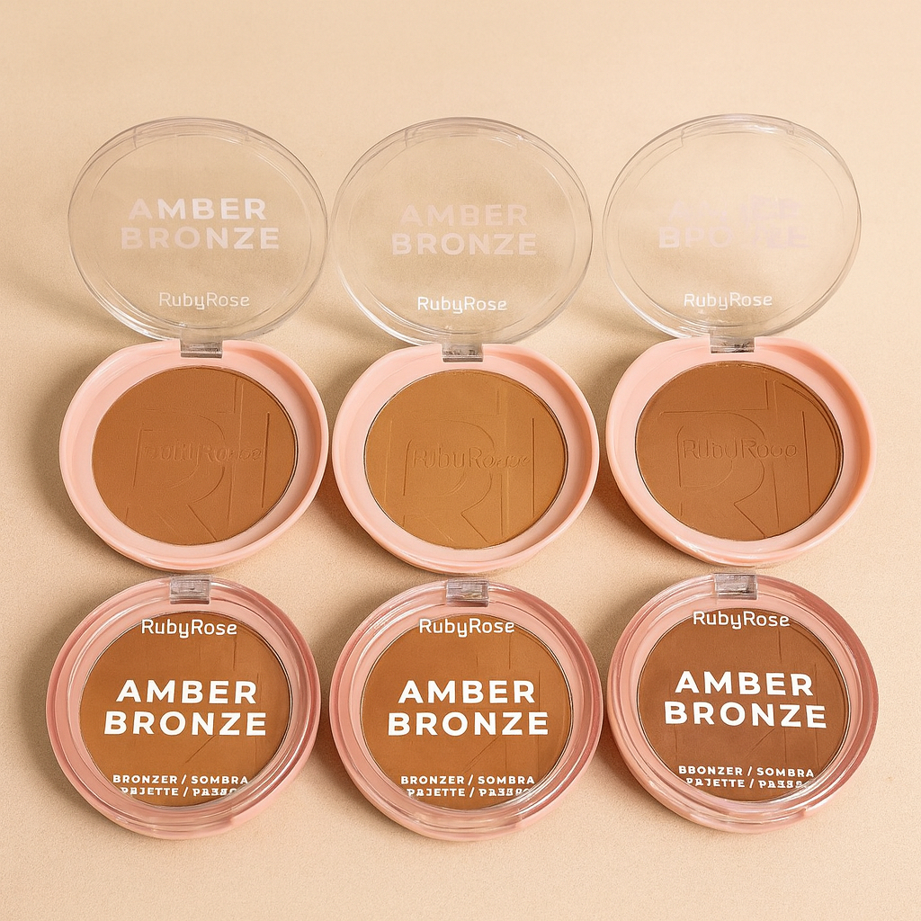 Bronzer Compacto Amber Bronze RUBY ROSE - Linha Rosa em Oferta na Shopee