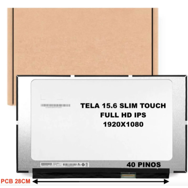 Tela 15.6 LED SLIM 40 PINOS TOUCH PARA DELL INSPIRON 15 3520 3511 3510 P112F FHD IPS NV156FHM-T06