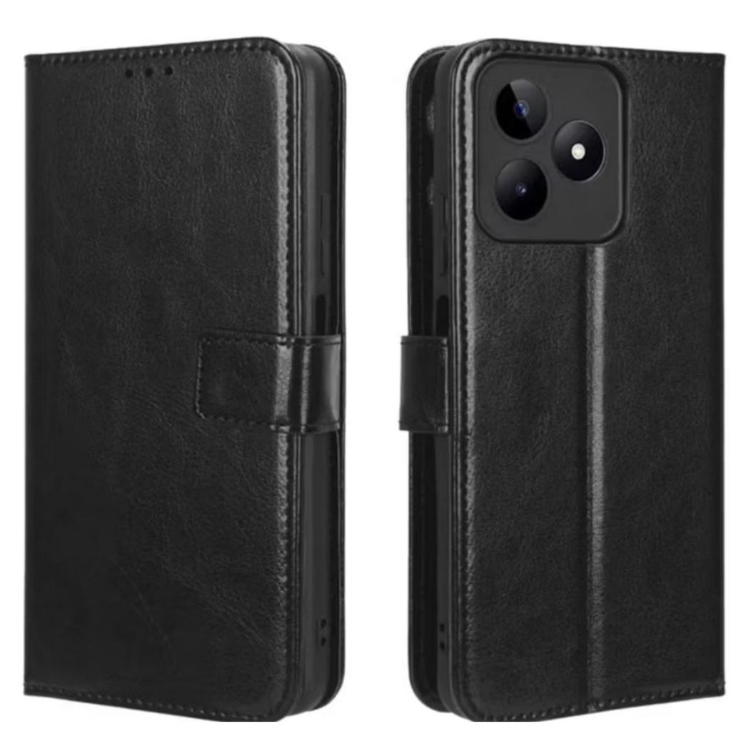 Capa Carteira Flip + Película 3D Para Xiaomi Realme Note 50