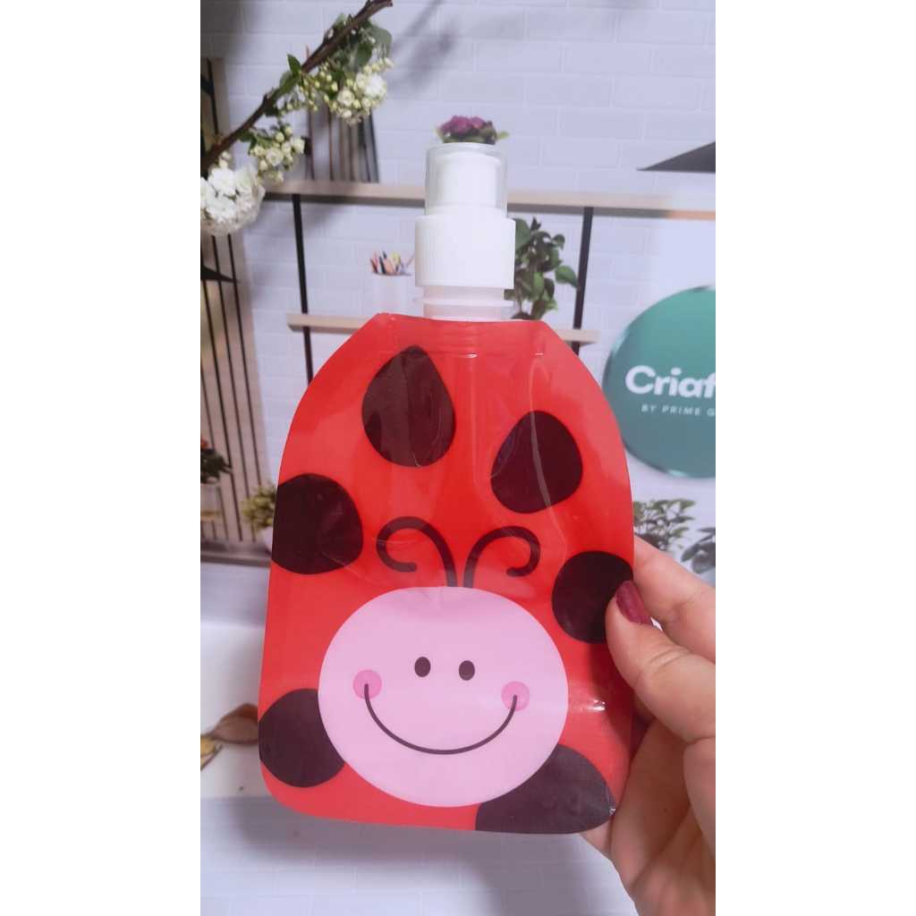 Garrafinha Escolar Squeeze Dobrável infantil 300ml