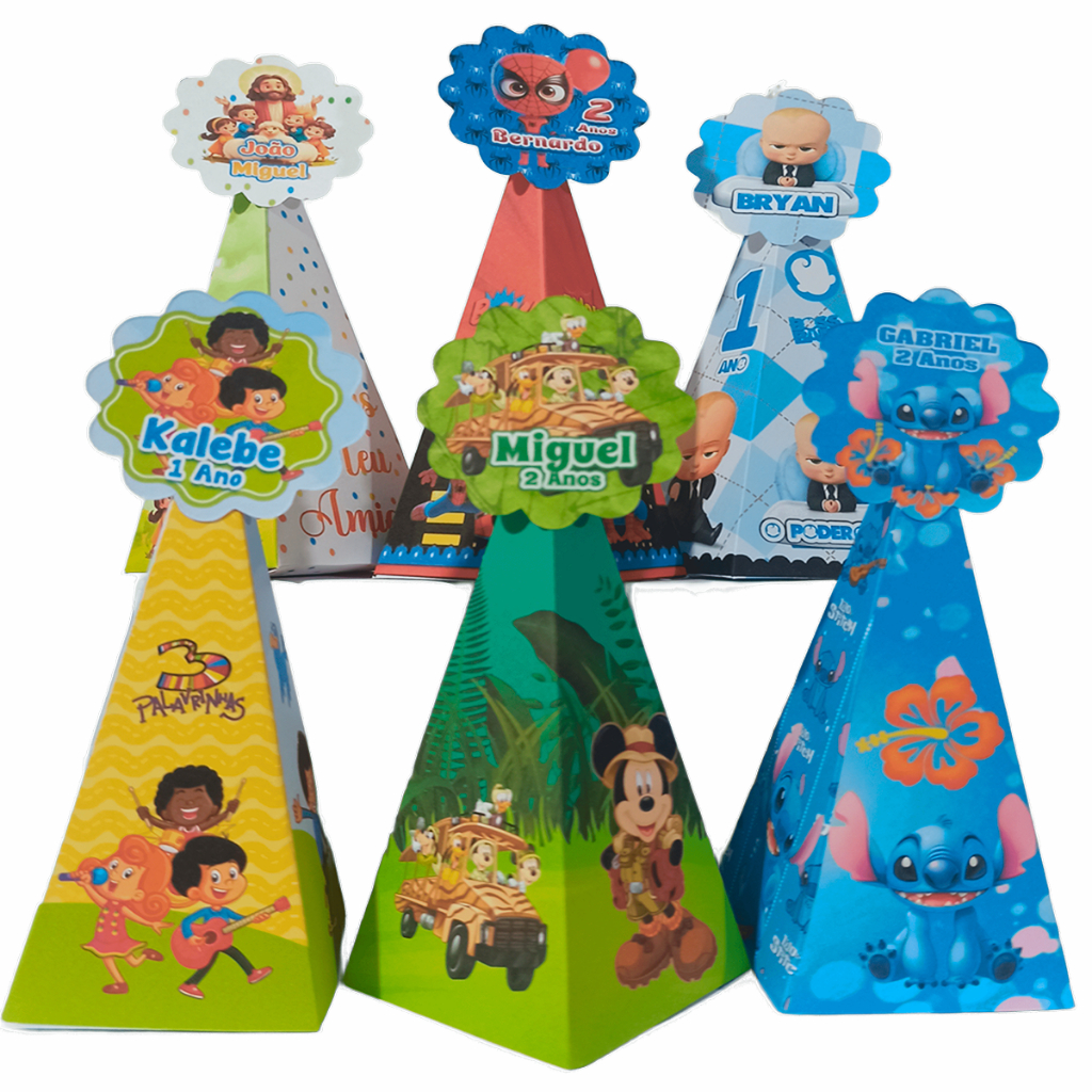 Caixa Cone Pirâmide 10,20,30 unidades outros Temas consultar CHAT em Oferta na Shopee