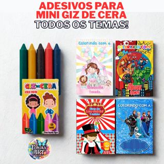 Adesivo para Giz de cera -  Feito em todos os temas! Envio imeditado! em Oferta na Shopee