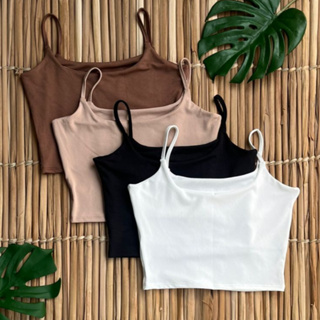 Kit 4 Cropped Suplex Feminino Alça Fina Blogueira Croped Top Faixa Academia Simples Verão Praia em Oferta na Shopee