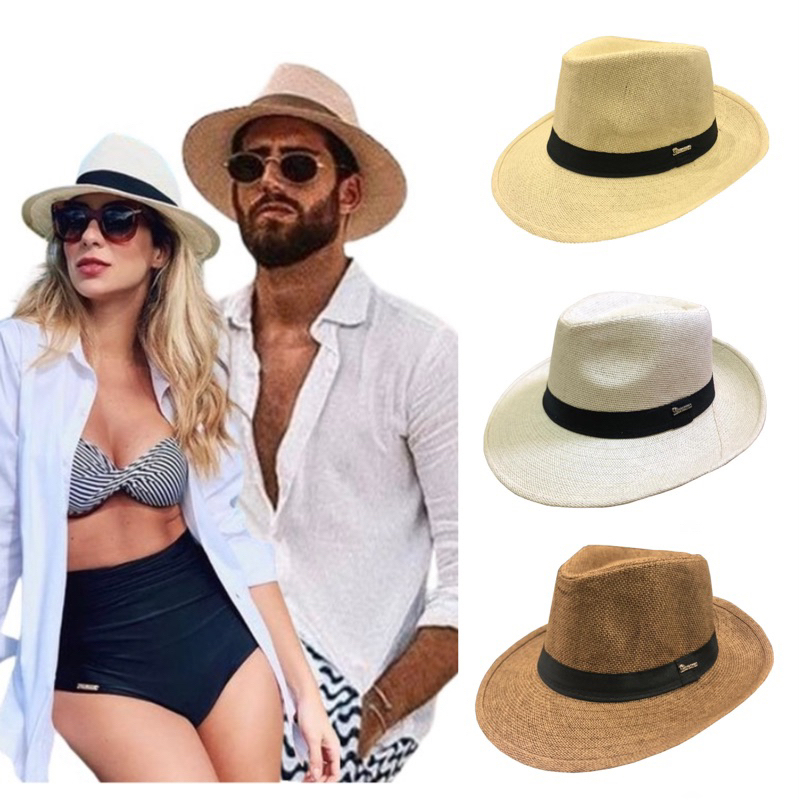 Chapéu Panama Fedora Malandro Unissex Verão Aba Média 1103