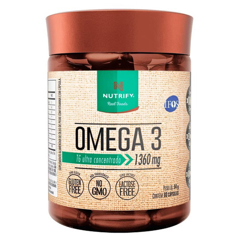 Nutrify Ômega 3 TG Ultraconcentrado 1360mg 60 cápsulas Enriquecido com Vitamina E.