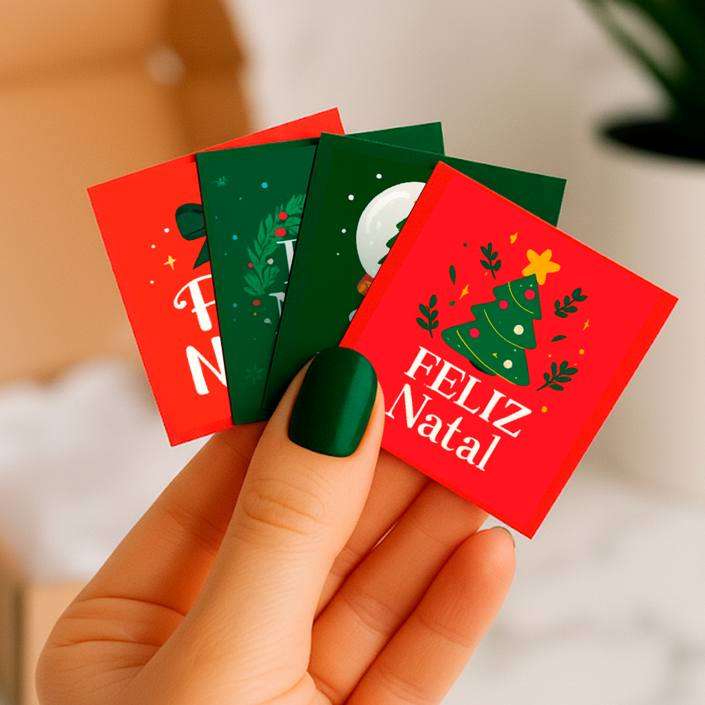 Mini Cartão de Agradecimento Cartão Tag Feliz Natal Boas Festas Ano novo De Para Cliente - Pronta Entrega