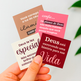 Mini Cartões Versículos Bíblicos - Brinde Mimo para Cliente com Frases Evangélicas de Deus em Oferta na Shopee
