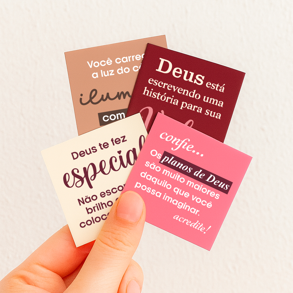 Mini Cartões Versículos Bíblicos - Brinde Mimo para Cliente com Frases Evangélicas de Deus — imagem 2 de 2