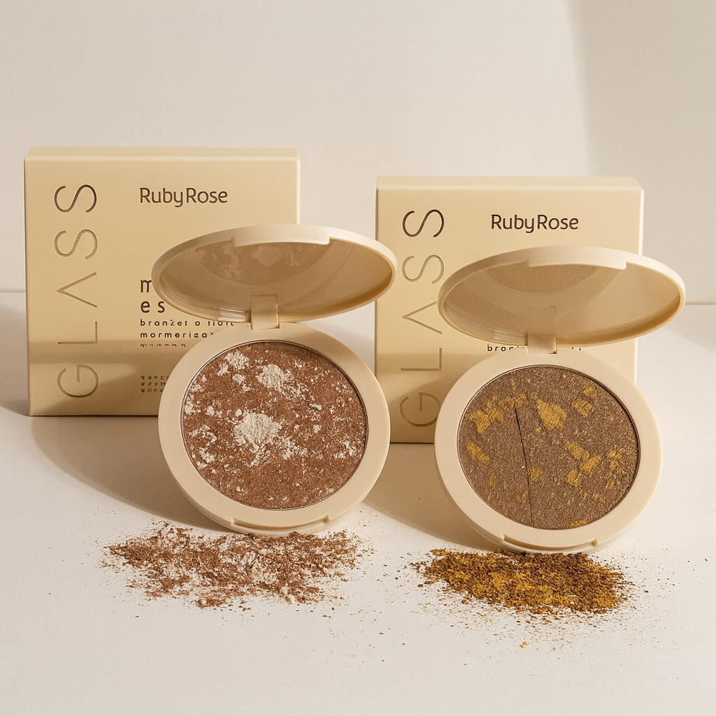 Bronzer e Iluminador Marble Essence GLASS BY RUBY ROSE em Oferta na Shopee