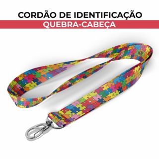 Cordão Identificação Autismo Quebra-Cabeça Colorido Argola Mosquete Jacaré Porta Crachá em Oferta na Shopee