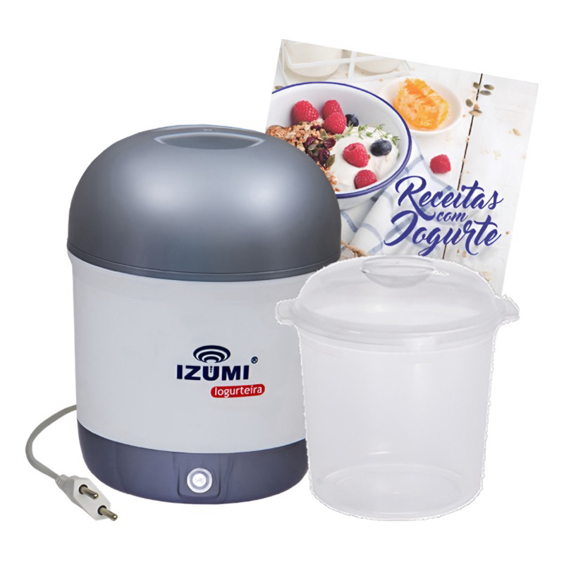 Iogurteira Elétrica Izumi Cinza 1L Bivolt - Máquina de Iogurte Natural Caseiro Fácil e Econômica