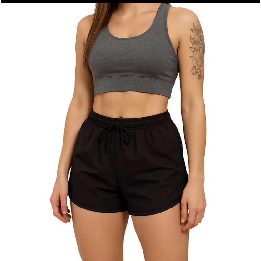 Shorts tactel feminino casual saída de praia corrida, academia, caminhada promoção confortável.