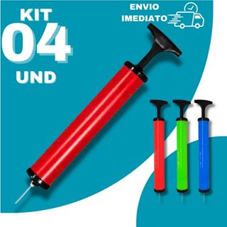 Kit 04 Bomba de Ar Portátil 28cm Inflador com Bico para Bola Futebol Vôlei Basquete Esportes em Oferta na Shopee