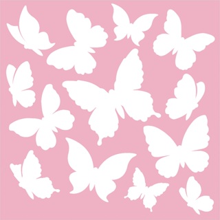 80 Adesivos De Parede Lindas Borboletas em branco para paredes coloridas, Decoração quarto infantil em Oferta na Shopee