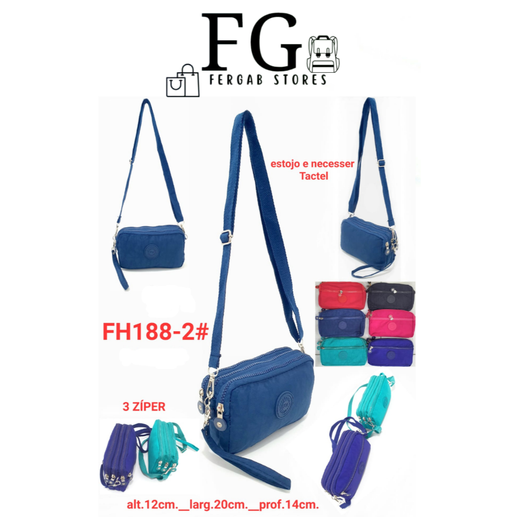 Carteira Bolsa De Mão Feminino Com 3 Divisórias Cabe Celular 6 Cores FH188-2