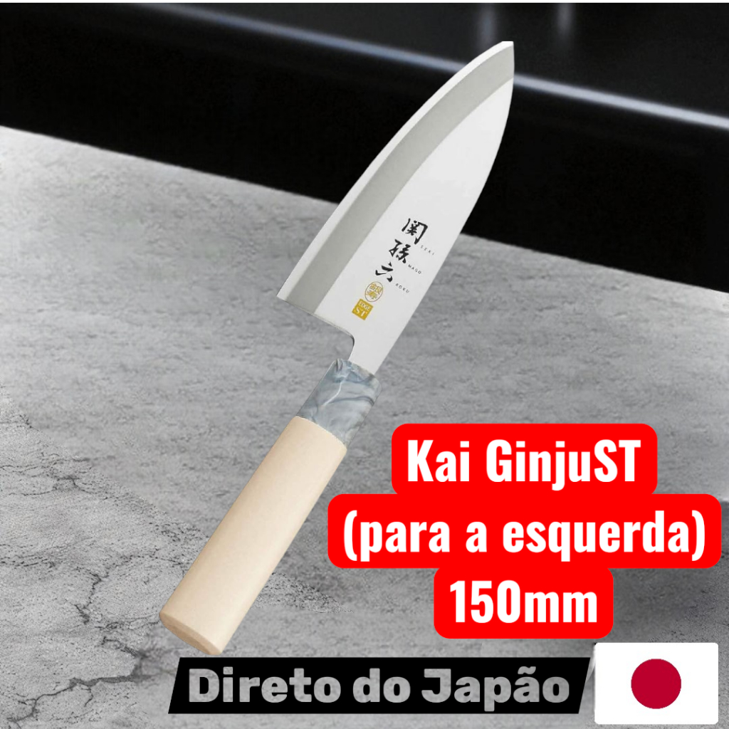 Kai Faca japonesa Deba de aço inoxidável Seki Magoroku Ginju (para canhotos) 150mm AK5062