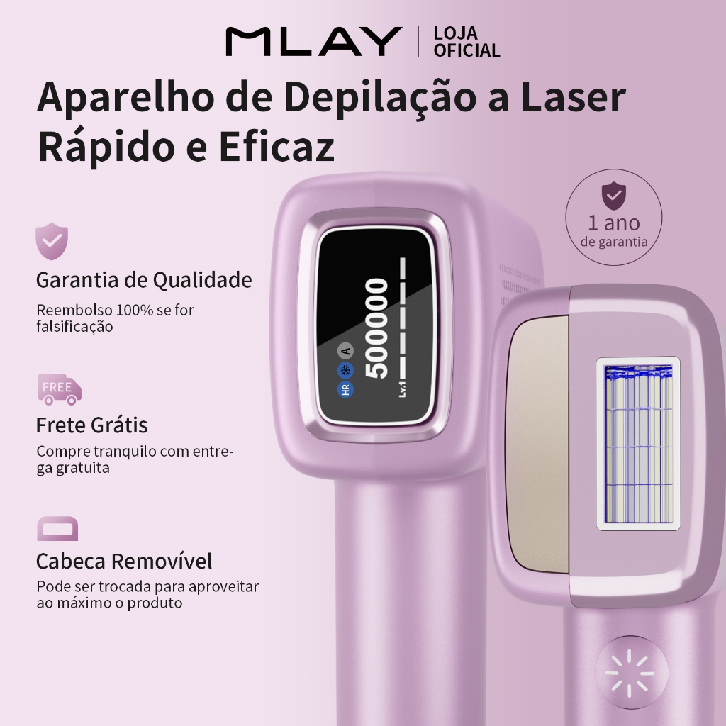 Depilador a laser IPL MLAY T14 portátil, para todo o corpo,funções: depilação, rejuvenescimento e tratamento de acne