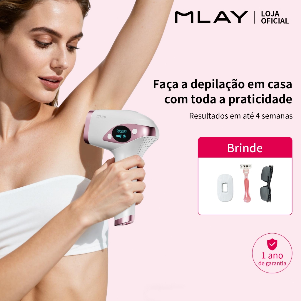 Depilador portátil MLAY T4 IPL a laser, com resfriamento para uma depilação indolor em todo o corpo, uso doméstico