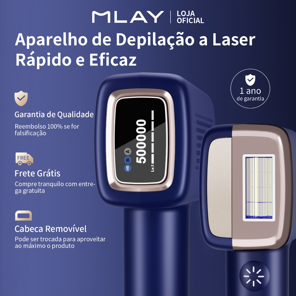 Depilador portátil a laser IPL MLAY T14 para mulheres e homens,com resfriamento indolor,garantia de 24 meses