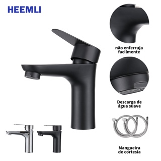 Heemli torneira banheiro inox monocomando Cuba Lavabo Banheiro Preta Arejador Antirrespingos Saída de Água Quente e Fria em Oferta na Shopee