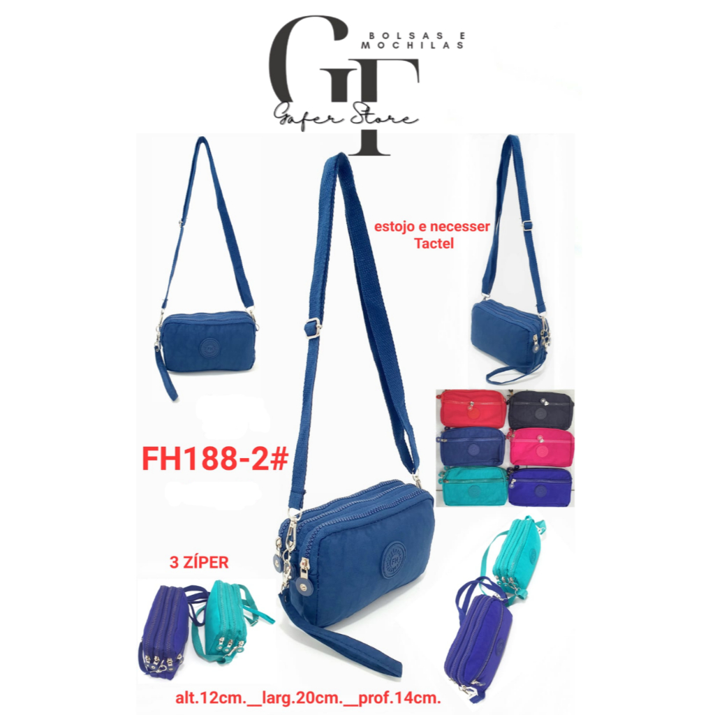 Carteira Bolsa De Mão Feminino Com 3 Divisórias Cabe Celular 6 Cores FH188-2