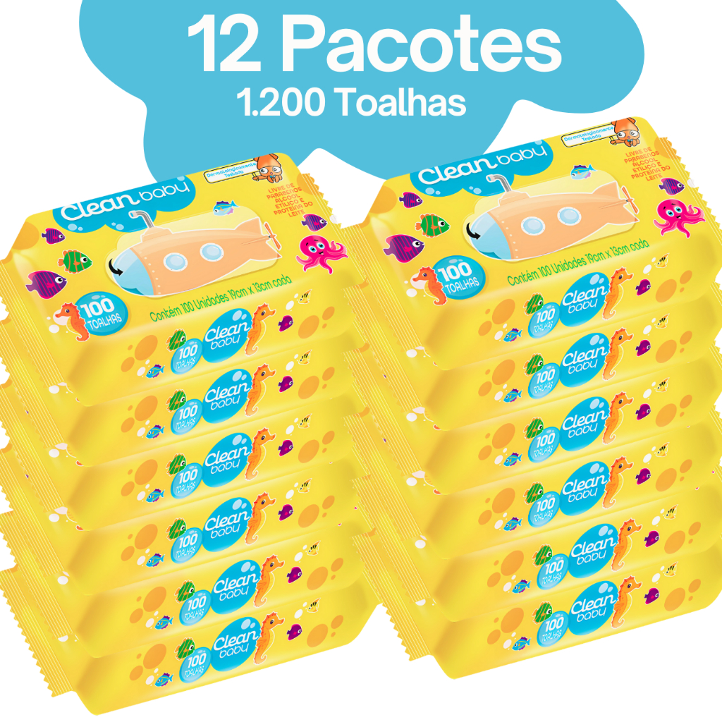 Caixa Kit 12 pacotes de Lenços Toalhas Umedecida bebe e RN em Oferta na Shopee