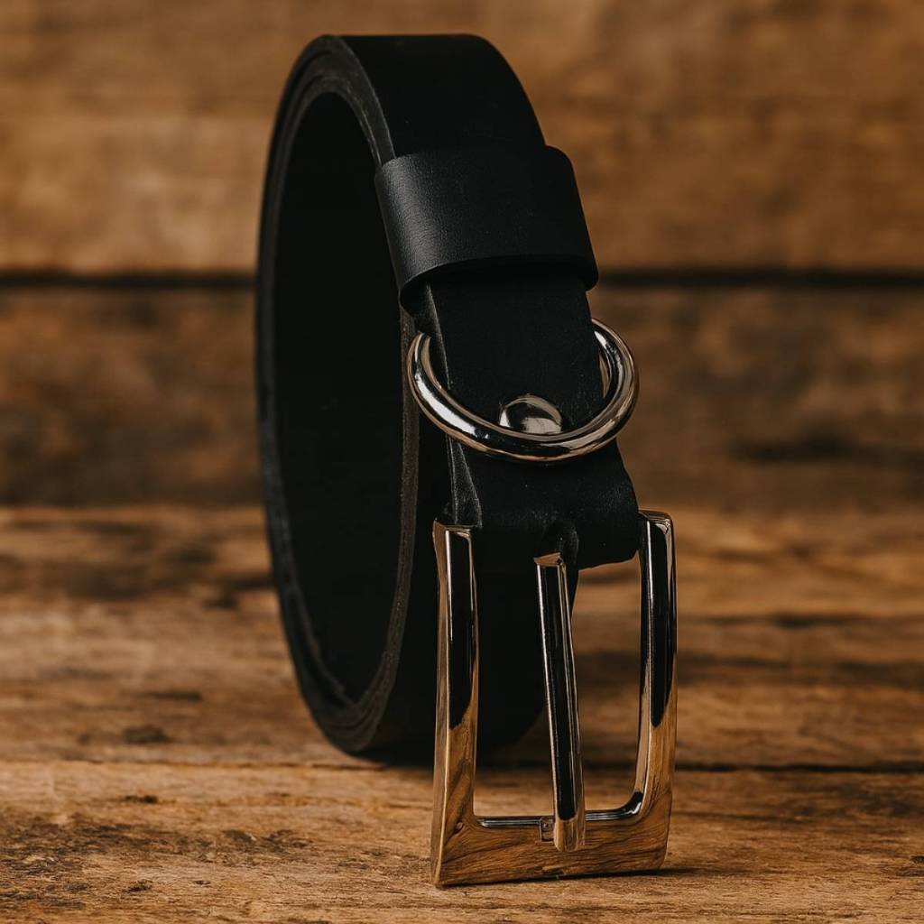 Cinto Feminino Couro Legítimo Fivela Estilosa Moderna Luxo Prata Delicada Tendência