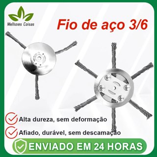 Disco Fio de Aço Escova de Aço 3/6 Lâminas Para Roçadeira a Bateria Corte Preciso Super Resistente em Oferta na Shopee