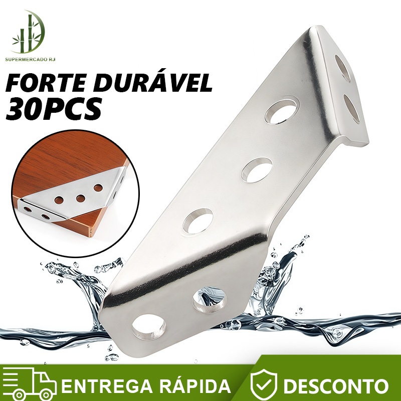 30 Peças Conector de Canto Aço Inoxidável Cantoneira Junção de Canto Móveis de Madeira Universal Suporte Para Cantos