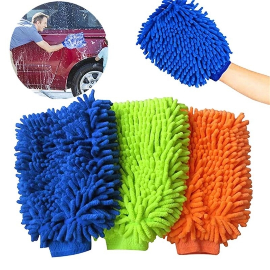 haosin Kit de Lavar Carro Moto Limpeza automotiva Luva +3 Pano Microfibra