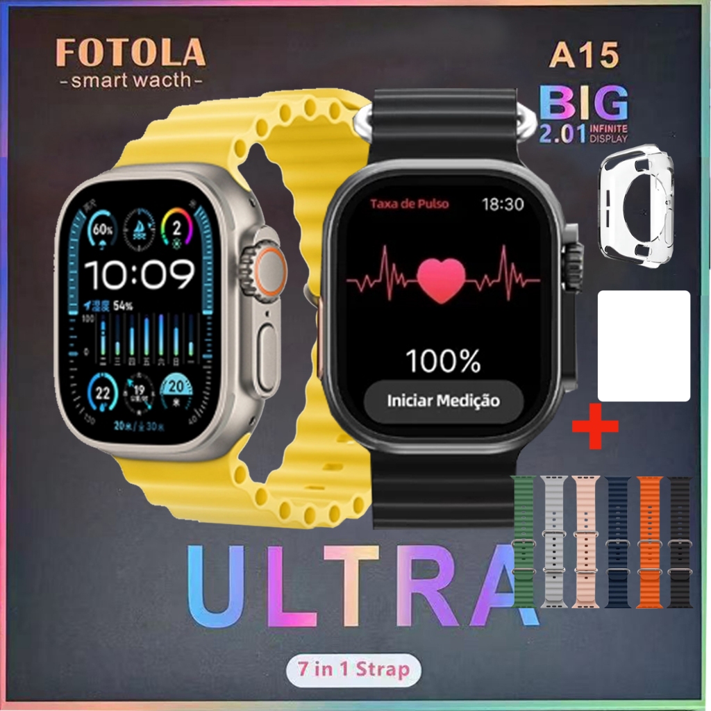 Smartwatch S20 Ultra, S20 Pro NFC Bluetooth Call Amoled Chat GPT Esportivo À Prova D'água 7 Braceletes Relógio Intelige — imagem 2 de 2