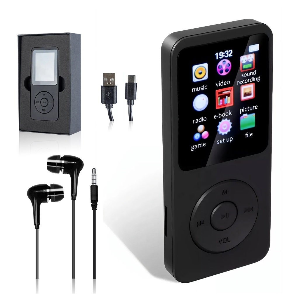 Alto-Falantes Bluetooth 5.0 MP3 Player HIFI De Música Esportiva MP4 Media Rádio FM Gravador De Voz Leitor De E-Book