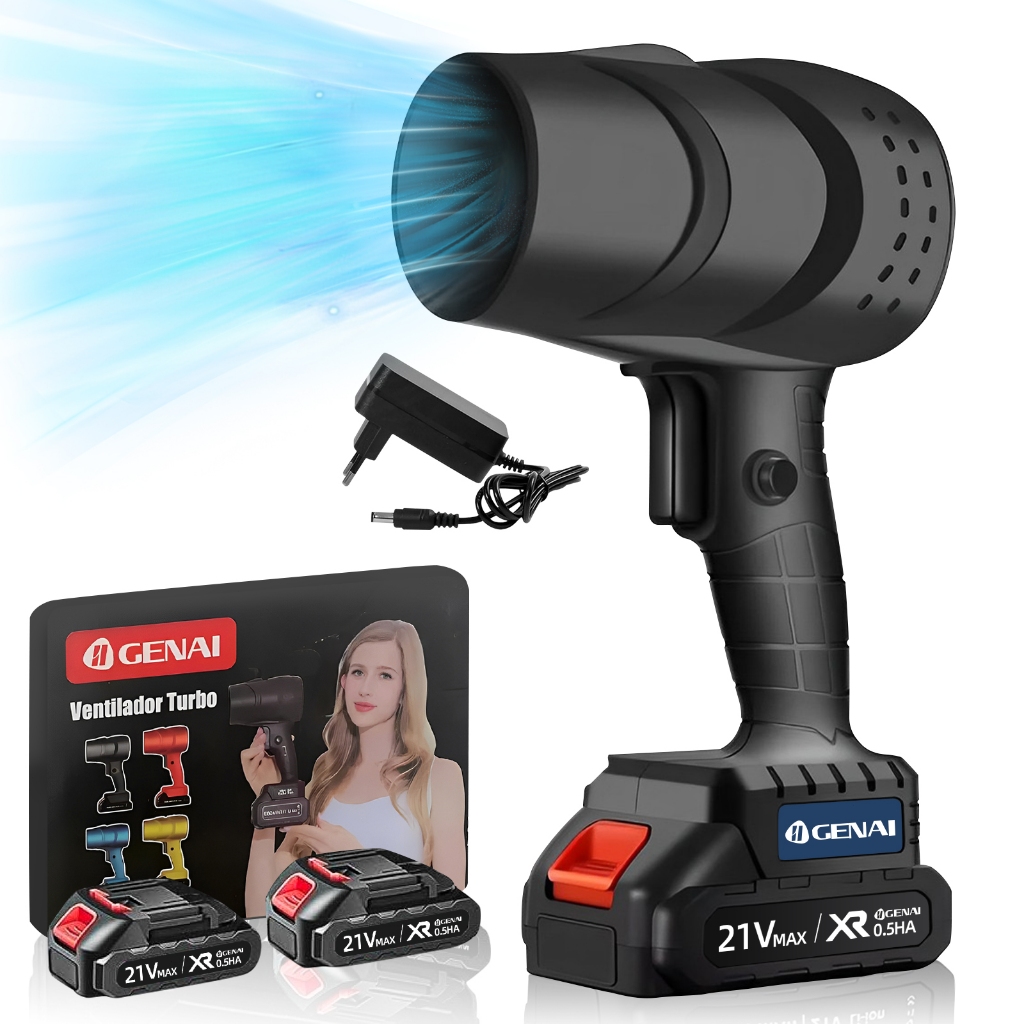 21/36V Secador De Pêlos Para Carros Limpeza Violento Ventilador A Jato De Ar Potente De Turbina 2 baterias em Oferta na Shopee