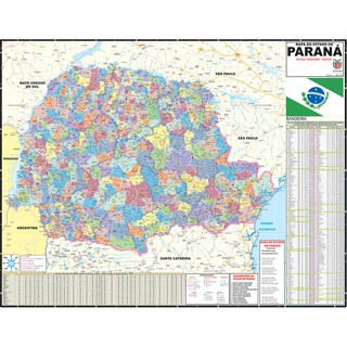 Mapa Estado Do Paraná Político Rodoviário 120x 90cm em Oferta na Shopee
