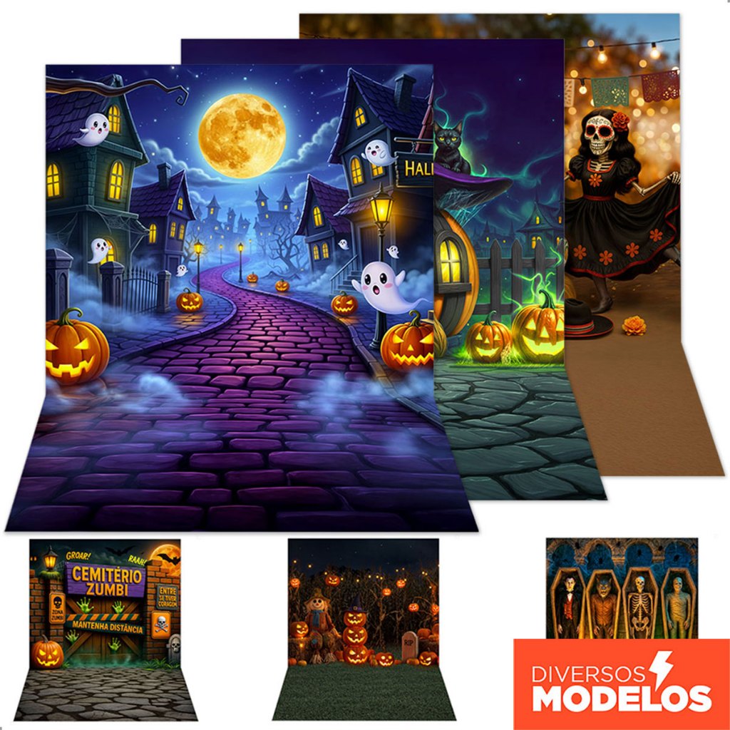 Painel Fundo Fotográfico Halloween Decoração Dia das Bruxas 3D Cenário Em Tecido Sublimado 1,20x1,70m em Oferta na Shopee