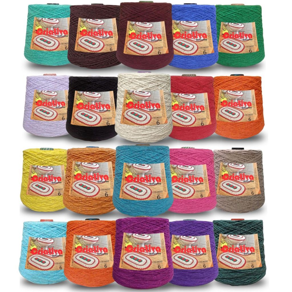 Kit Barbante Criativa 1Kg N.º 6 Com 6/10/12/20 Unidades Escolha As Cores