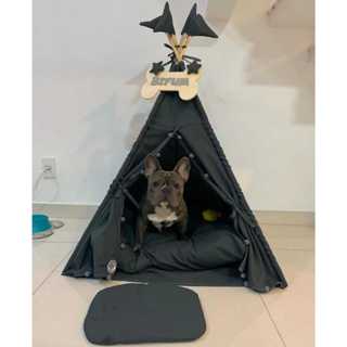 Cabana Pet Cinza Escuro Caes E Gatos Plaquinha Personalizada Cama Desmontavel e Lavavel em Oferta na Shopee