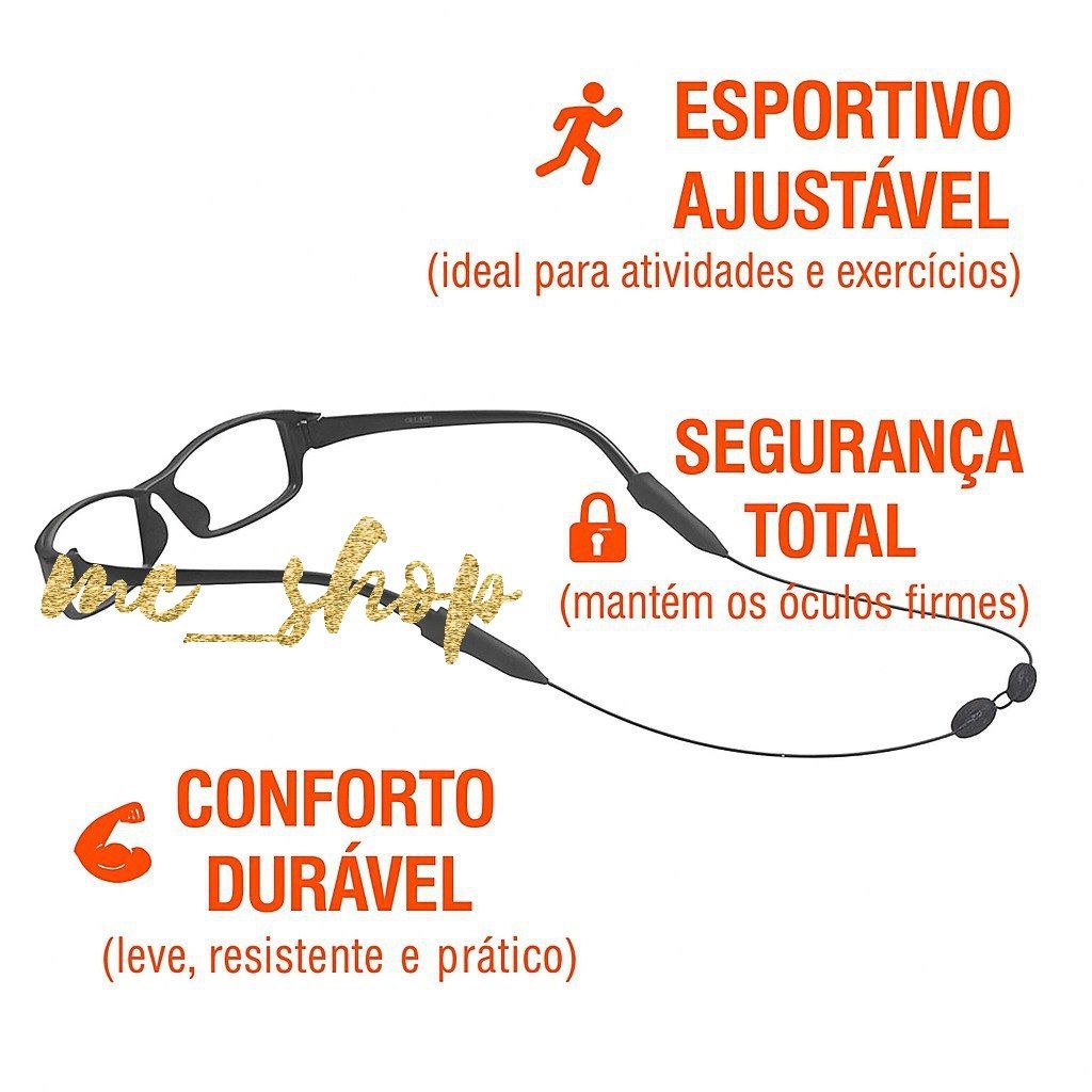 Cordão Esportivo Ajustável de Óculos – Retrátil e Reforçado em Oferta na Shopee