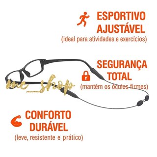 Cordão Esportivo Ajustável de Óculos – Retrátil e Reforçado em Oferta na Shopee