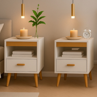 Kit 2 Mesa De Cabeceira Para Quarto Retrô Com Gaveta E Com Pés Criado Mudo Mesinha de Canto de Cama em Oferta na Shopee