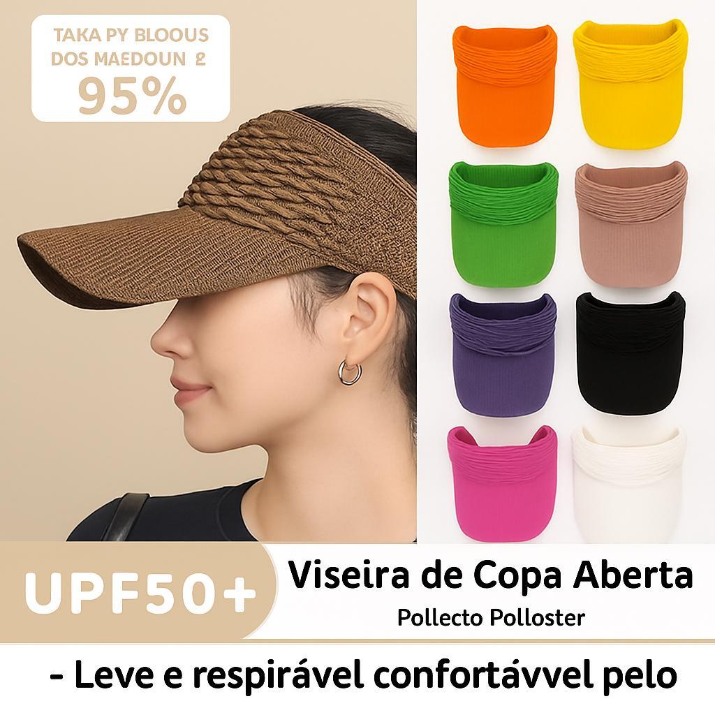 Chapéu Feminino Respirável De Cor Sólida Com Viseira E Aba Longa em Oferta na Shopee