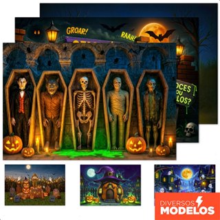Fundo Fotográfico Painel Decoração Halloween Em Tecido Sublimado Cenário de Fotos 2,20x1,50m em Oferta na Shopee