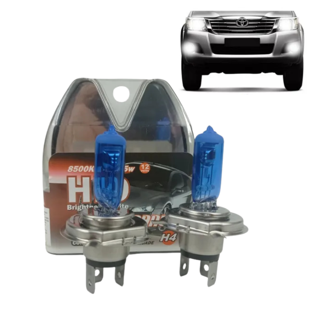 Par Lâmpadas H4 Super Branca Farol 8500K 60/55w Tipo Xenon em Oferta na Shopee
