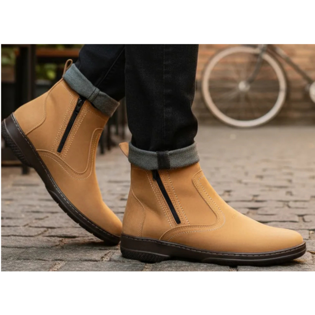 Botina Casual Country Texana Com Ziper Botina Couro 100% Legitimo Original Solado Costurado 2220 Top