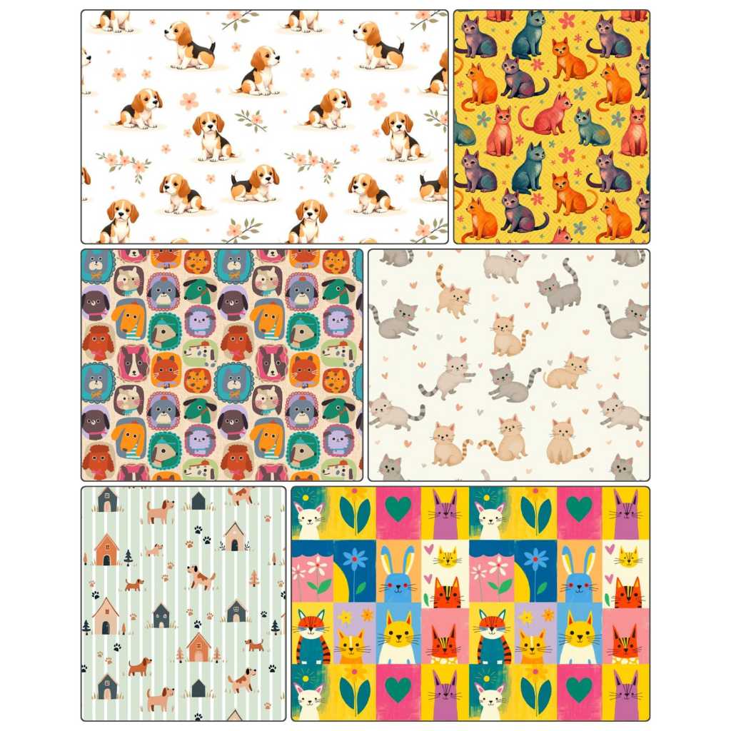 50cm Tricoline 100% Algodão Larg 1,50m Estampado PET - DOG - CAT - CACHORRO - GATO