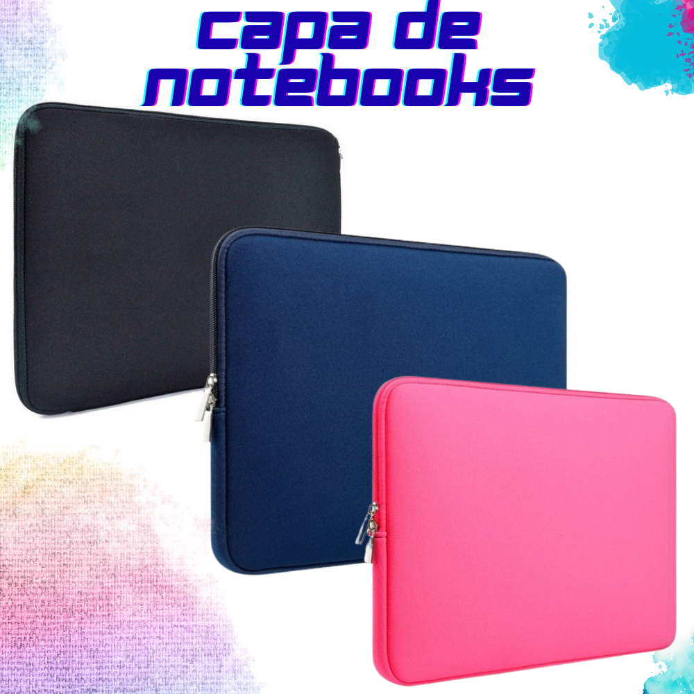Capa para Notebook Protetora Case Universal 14p 15p 17p Em Neoprene Capa Slim Ziper